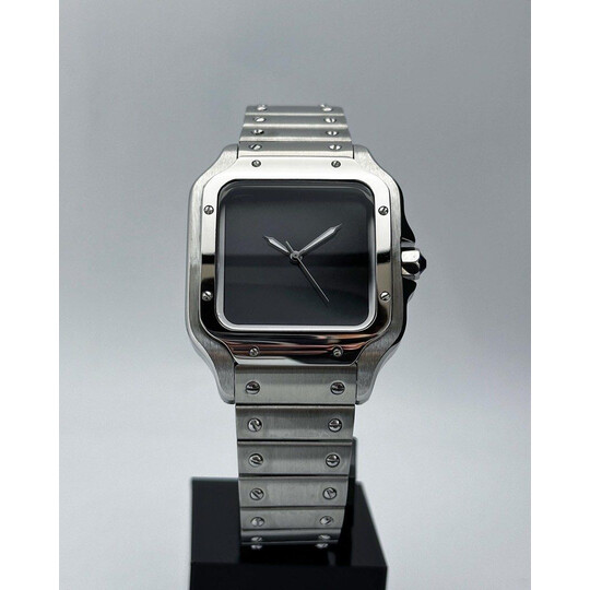 Custom Seiko Mod • Black Sterile Santos • 38mm